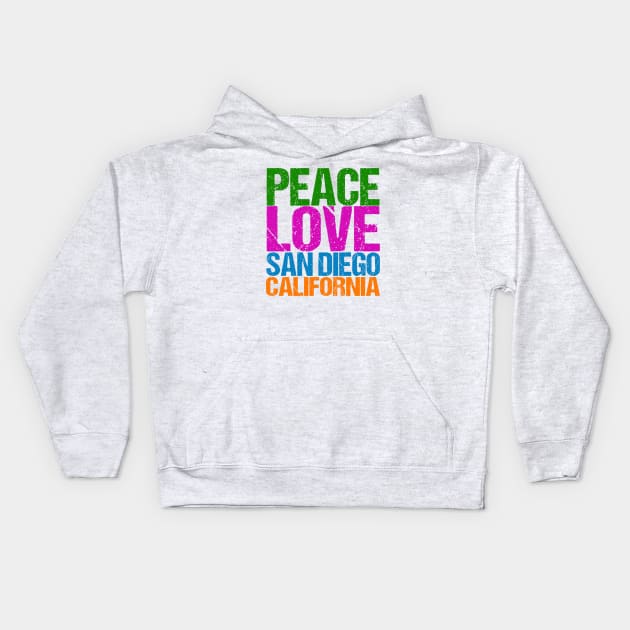 Peace Love San Diego Kids Hoodie by epiclovedesigns